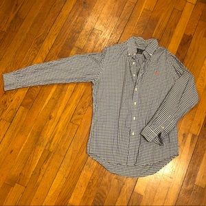 Blue and white checkered Ralph Lauren button up